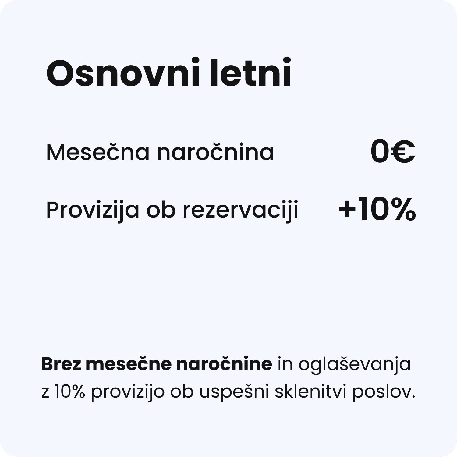 Rezervato paket osnovni letni